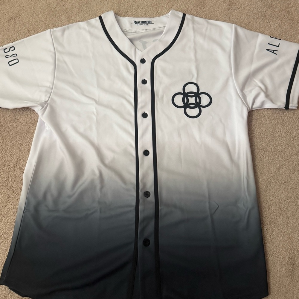 Alesso Rave Jersey White and Black Gradient Baseball Jersey